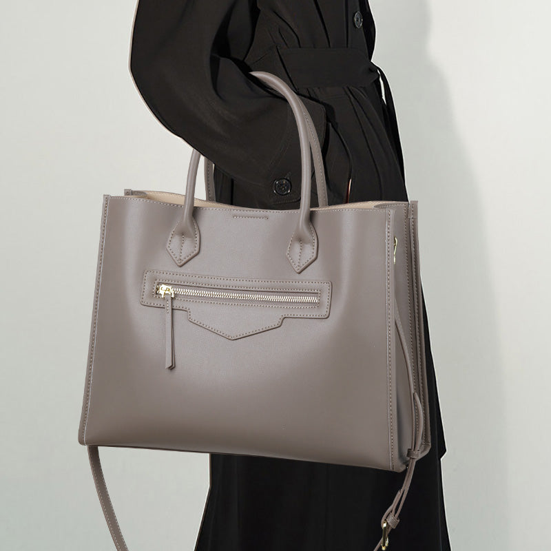 👜Genuine Leather Tote – Large Capacity Elegant Work & Everyday Bag for Women