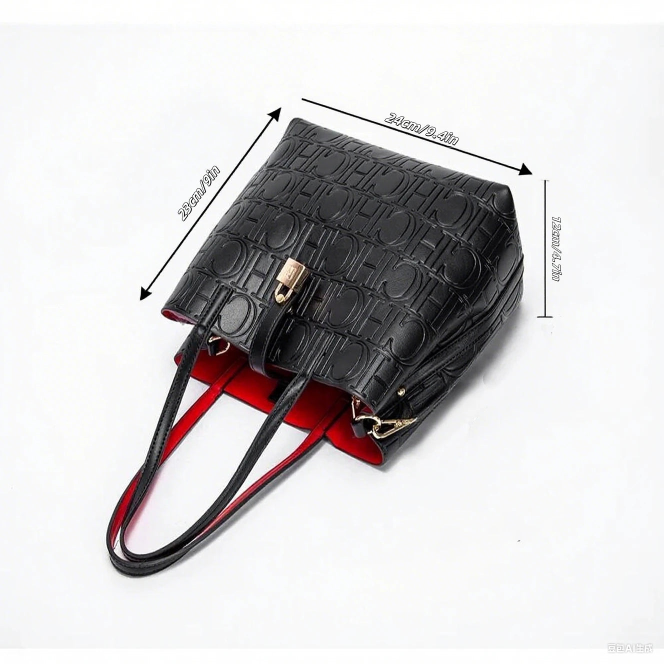 CH Embossed Shoulder Bucket Bag