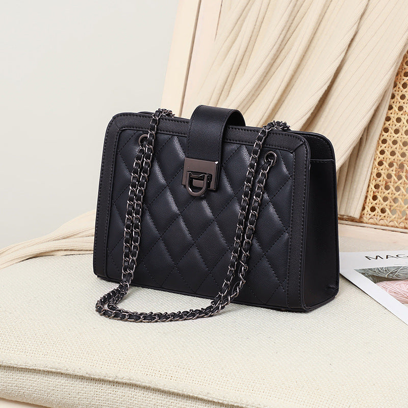 ✨ The Élan Mini Chain Bag | Genuine Leather Square Underarm Evening Bag