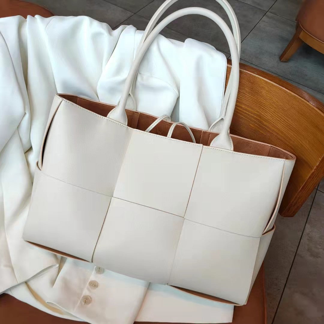 Top-Grain Cowhide Leather Tote Bag 🌸 | Elegant Large Capacity Shoulder Purse