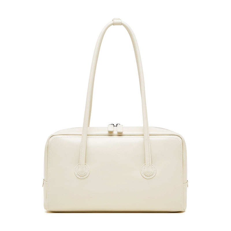 Genuine Leather Boston Bag – Elegant Structured Large Capacity Work & Everyday Bag