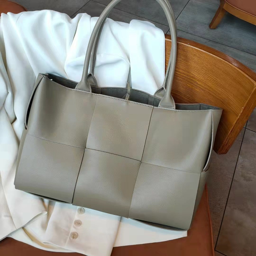 Top-Grain Cowhide Leather Tote Bag 🌸 | Elegant Large Capacity Shoulder Purse