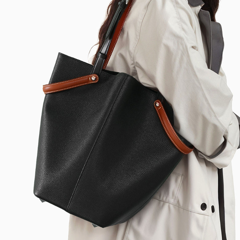 💼  Leather Tote – Elegant Large Capacity Work & Everyday Bag