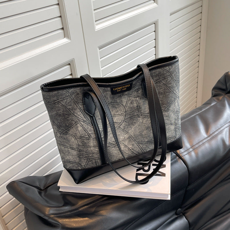 💙 The Coastal Denim Tote|All-Match Casual Large Capacity Shoulder Bag
