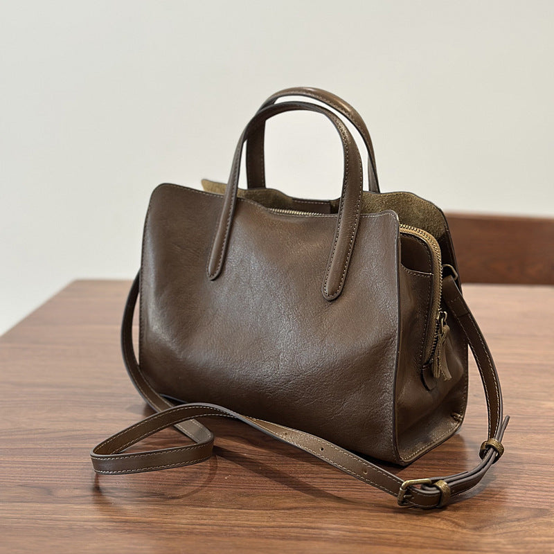 👜 Casual All-Match Tote Bag Made From Full-Grain Cowhide Leather