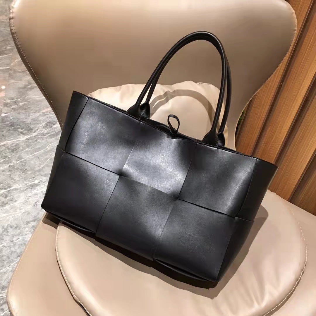 Top-Grain Cowhide Leather Tote Bag 🌸 | Elegant Large Capacity Shoulder Purse