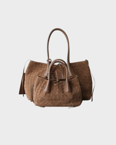 👜Handwoven Matte Cowhide Tote Bag With Large Capacity