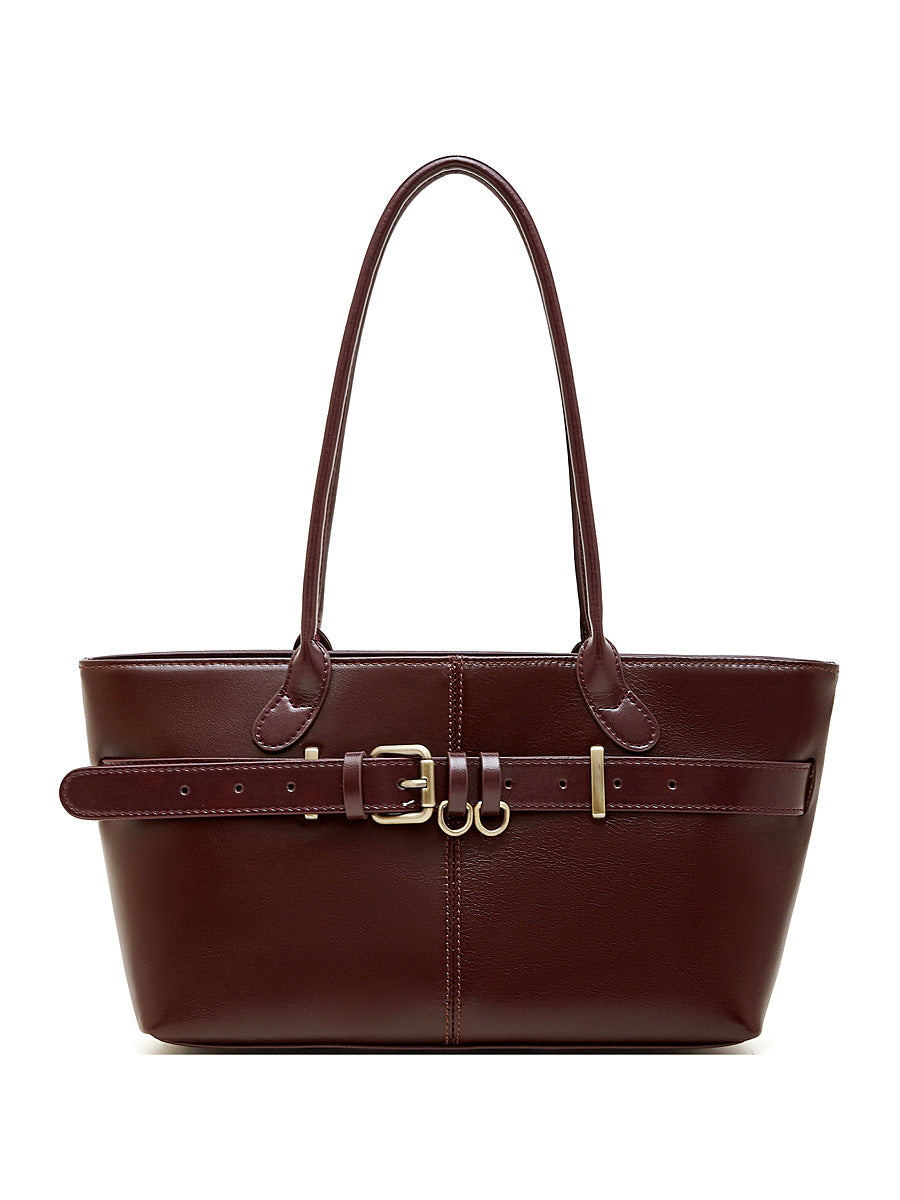 👜High-Quality Leather Fashionable Large-Capacity Commuter Shoulder Bag