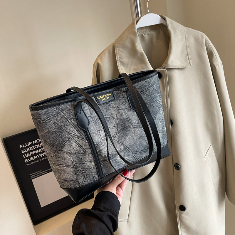 💙 The Coastal Denim Tote|All-Match Casual Large Capacity Shoulder Bag