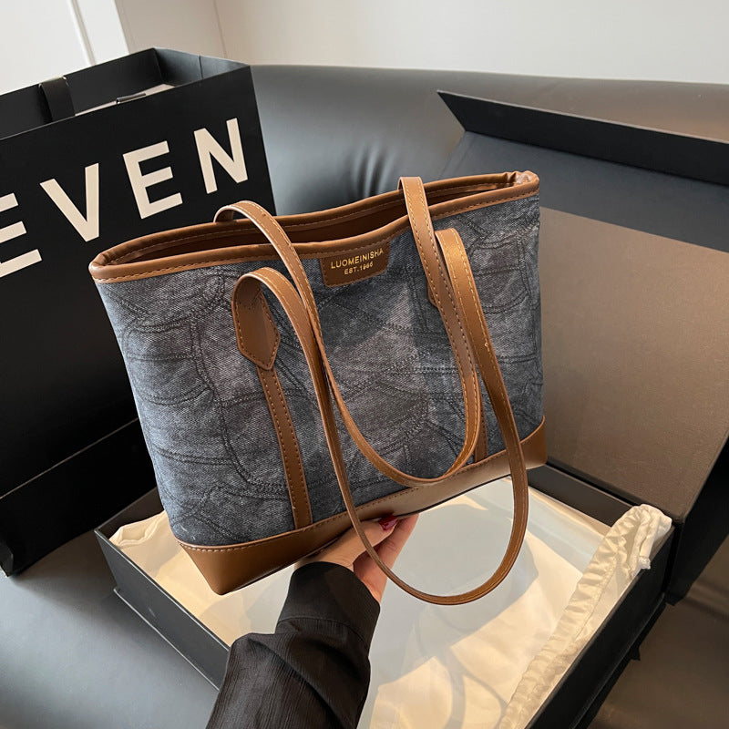 💙 The Coastal Denim Tote|All-Match Casual Large Capacity Shoulder Bag