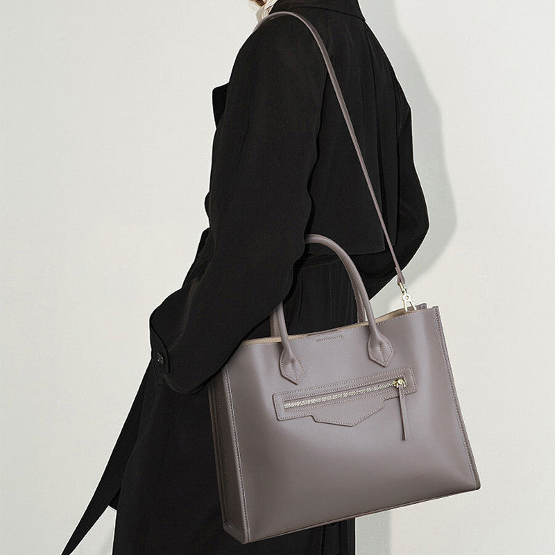 👜Genuine Leather Tote – Large Capacity Elegant Work & Everyday Bag for Women