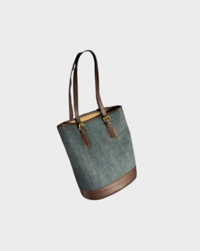 💙 The Riviera Denim Patchwork Bag™ | Retro Large Capacity Shoulder Bucket Bag