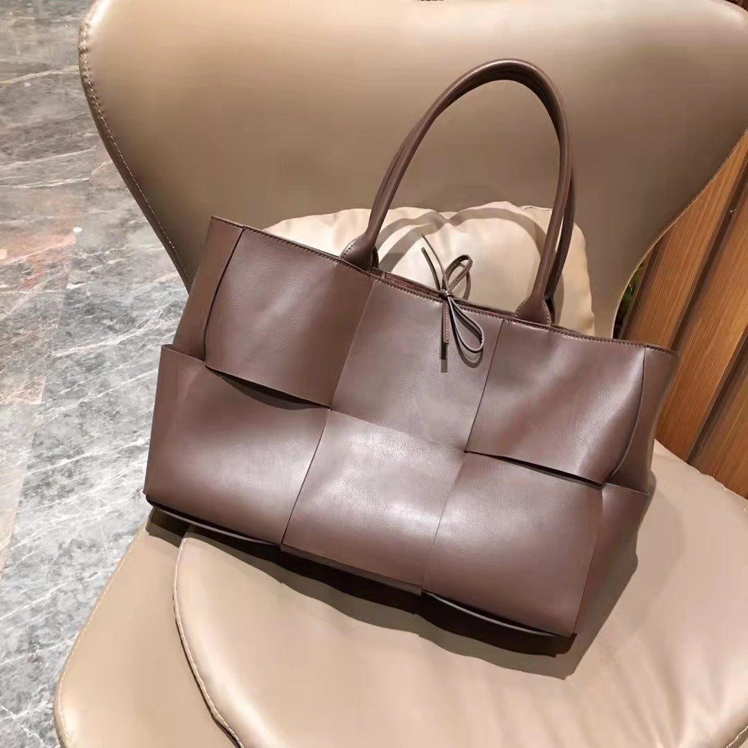 Top-Grain Cowhide Leather Tote Bag 🌸 | Elegant Large Capacity Shoulder Purse