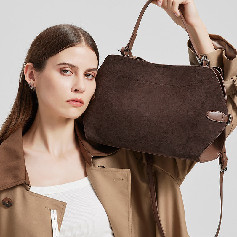👜Genuine Deer Suede Brushed Leather Crossbody Bag Versatile