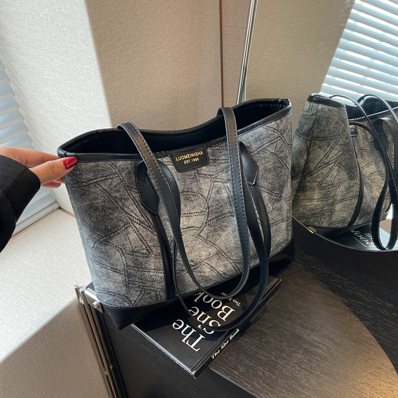 💙 The Coastal Denim Tote|All-Match Casual Large Capacity Shoulder Bag