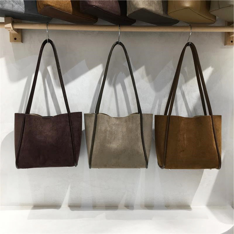 🌿 The Sienna Suede Tote | Minimal Casual Shoulder Bag for Everyday Chic 🤎