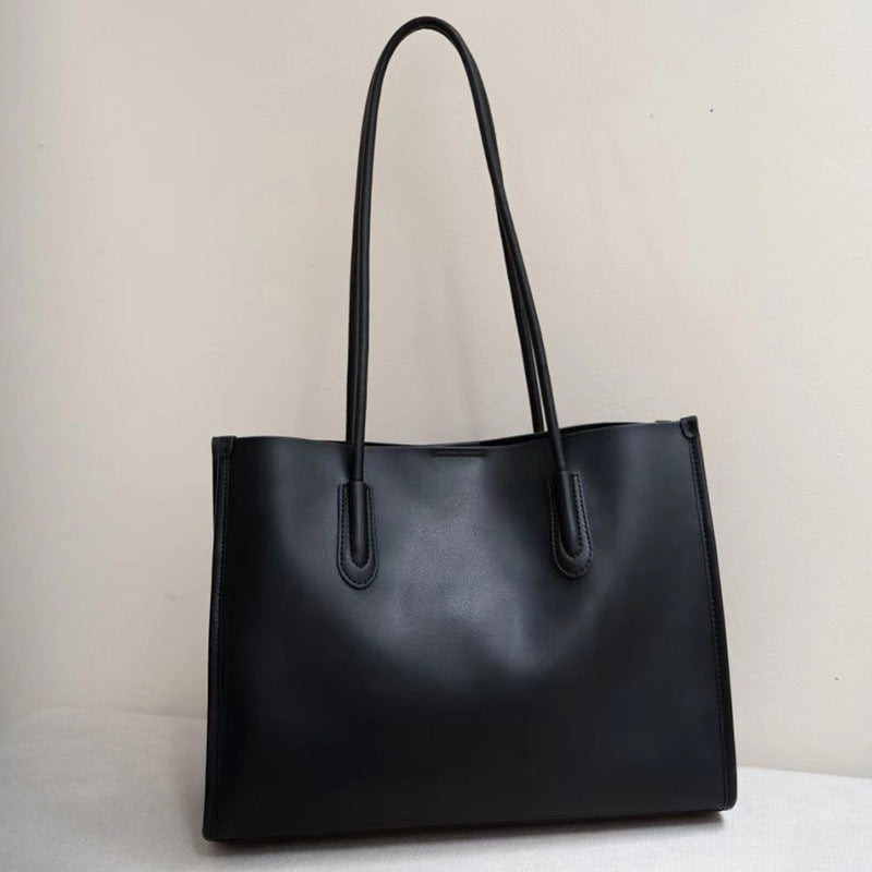 👜 Genuine Leather Bag Women's Tote Bag Commuter Shoulder Bag Large Capacity Large Bag