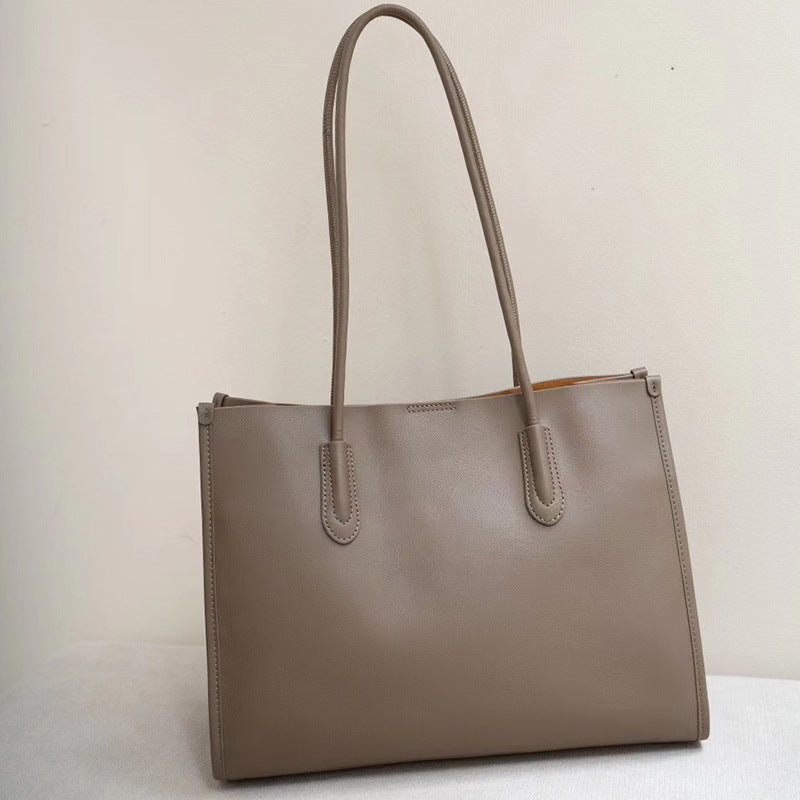👜 Genuine Leather Bag Women's Tote Bag Commuter Shoulder Bag Large Capacity Large Bag