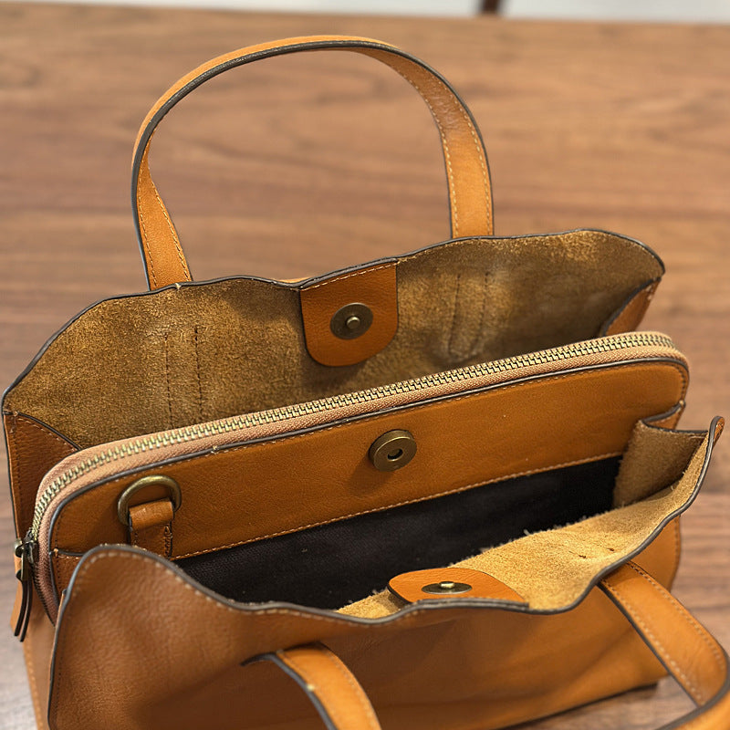 👜 Casual All-Match Tote Bag Made From Full-Grain Cowhide Leather