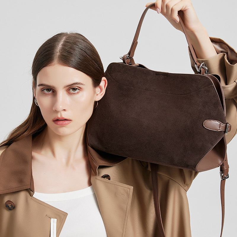 👜Genuine Deer Suede Brushed Leather Crossbody Bag Versatile