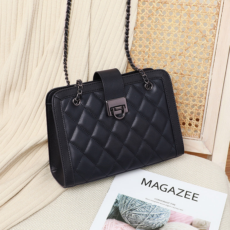 ✨ The Élan Mini Chain Bag | Genuine Leather Square Underarm Evening Bag