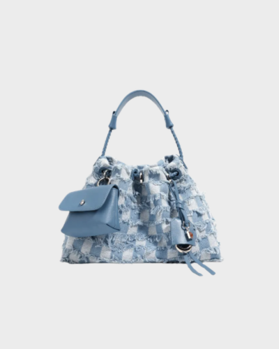 ✨High-grade One-shoulder Niche First Layer Cowhide With Denim Underarm Bag