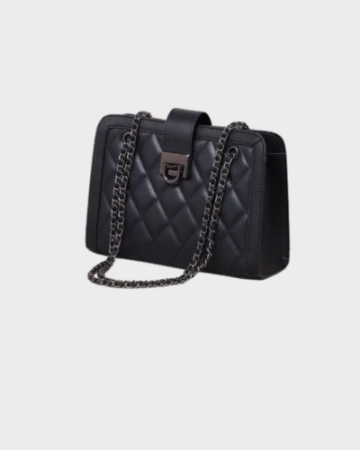 ✨ The Élan Mini Chain Bag | Genuine Leather Square Underarm Evening Bag