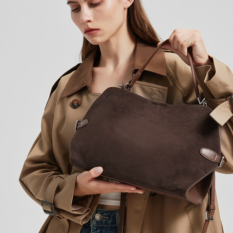 👜Genuine Deer Suede Brushed Leather Crossbody Bag Versatile
