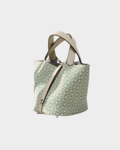 🤎Cowhide Painted Vegetable Basket Portable Women's Bag Adjustable Shoulder Strap