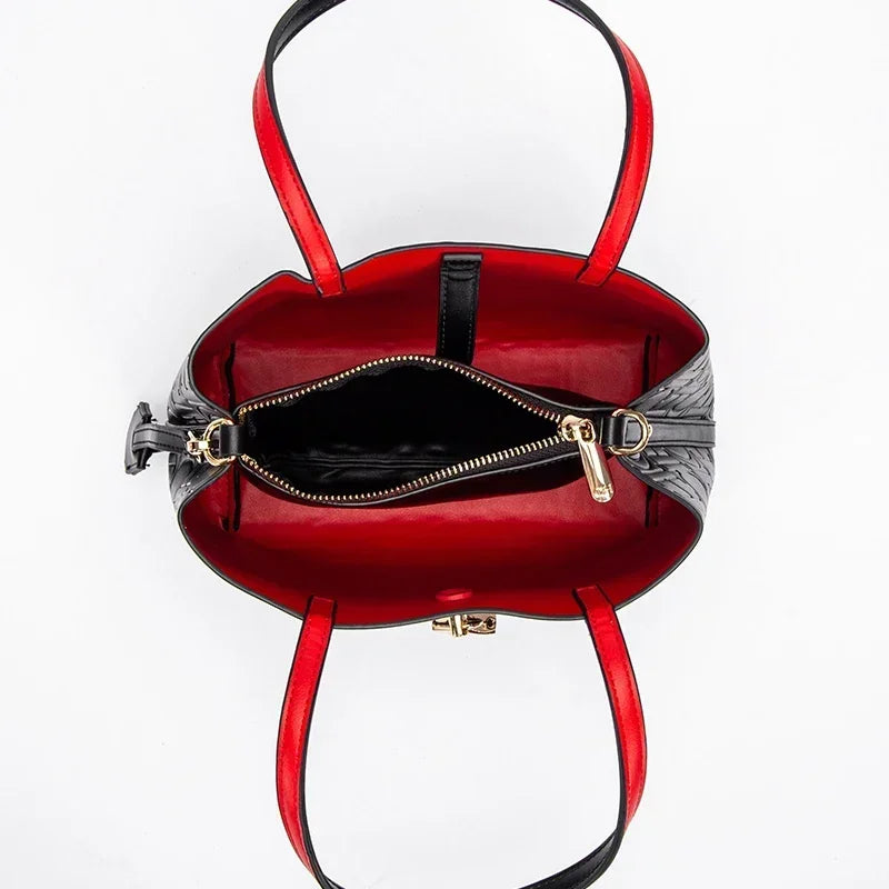 CH Embossed Shoulder Bucket Bag