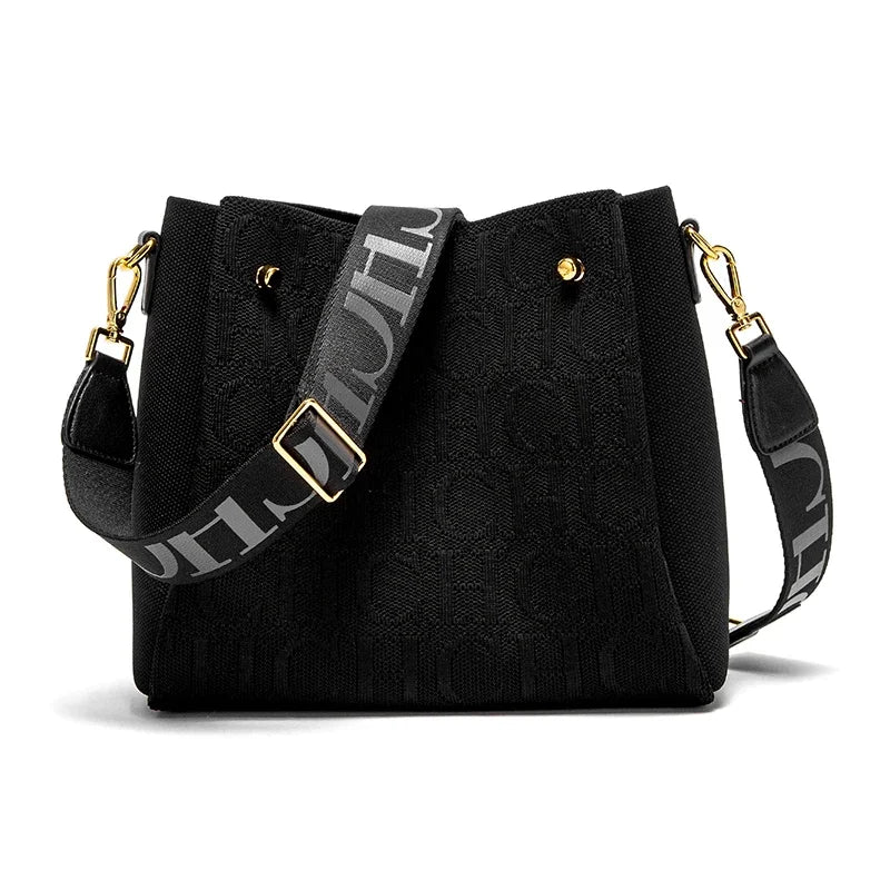 CH Nylon Crossbody Bucket Bag