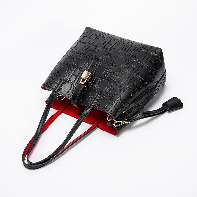 CH Embossed Shoulder Bucket Bag
