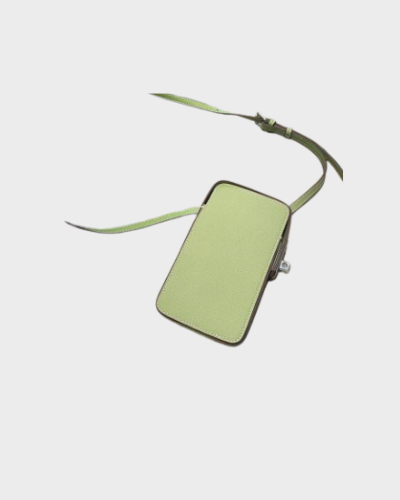 Twist-Lock Leather Mini Phone Handbag
