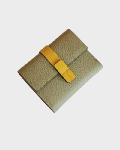 First Layer Short Cowhide Color Matching Wallet