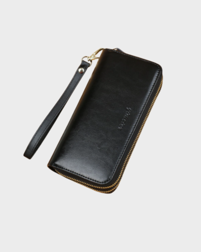 Women’s Oil-Waxed Leather Zip Wallet