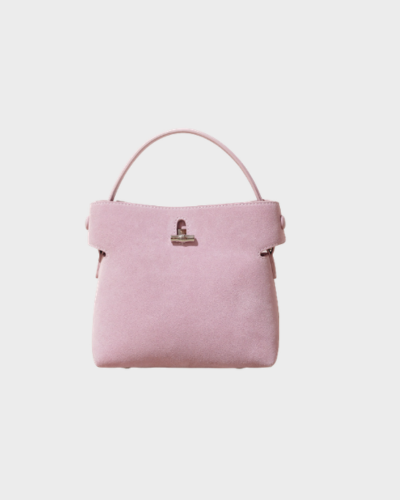 Matte Cowhide Leather Bucket Bag