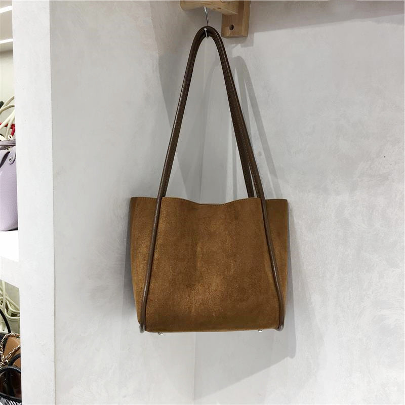 🌿 The Sienna Suede Tote | Minimal Casual Shoulder Bag for Everyday Chic 🤎