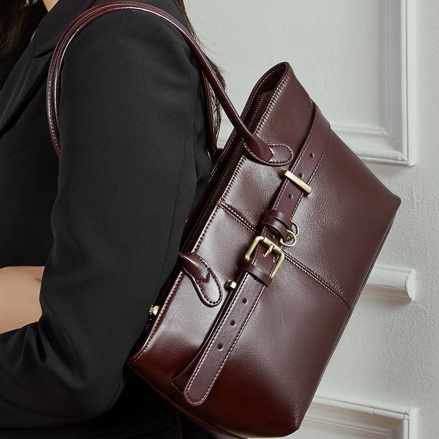 👜High-Quality Leather Fashionable Large-Capacity Commuter Shoulder Bag