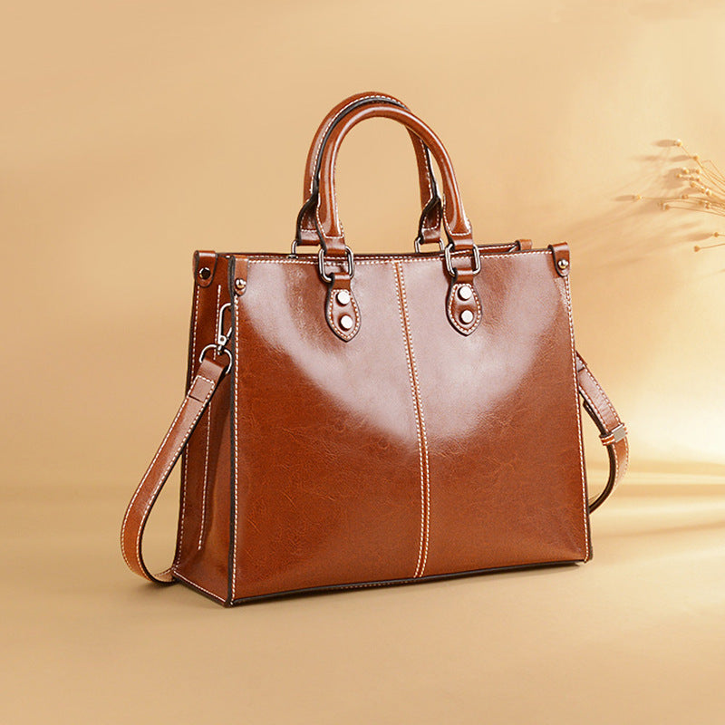✨ Genuine Leather Everyday Shoulder Bag for Women 🤍