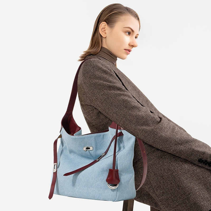 ✨Large Capacity Shoulder Denim Tote Bag
