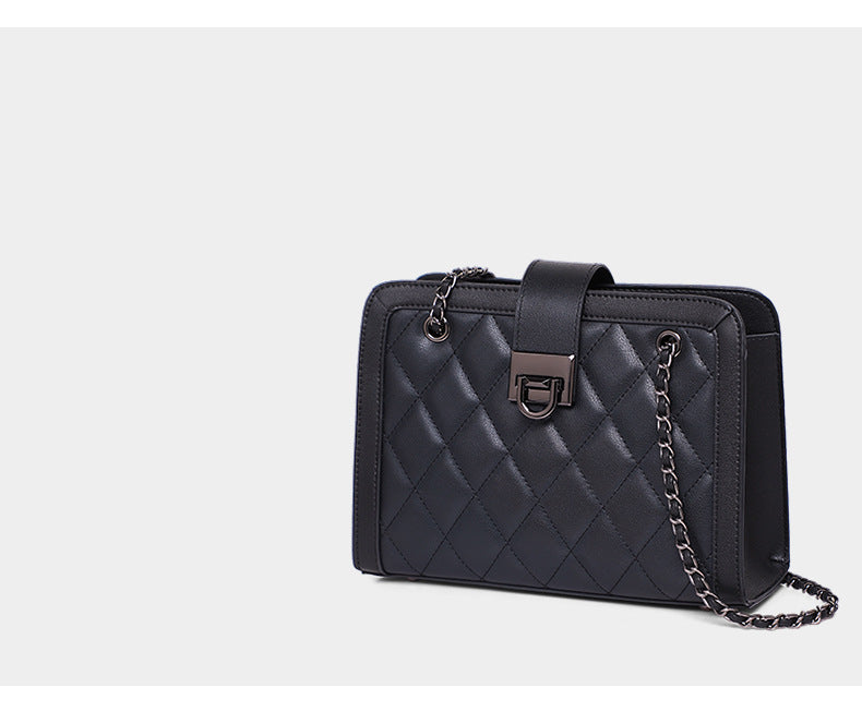 ✨ The Élan Mini Chain Bag | Genuine Leather Square Underarm Evening Bag