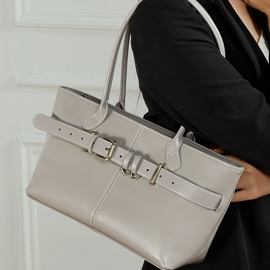 👜High-Quality Leather Fashionable Large-Capacity Commuter Shoulder Bag