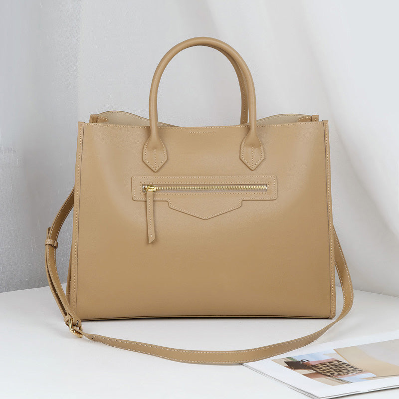 👜Genuine Leather Tote – Large Capacity Elegant Work & Everyday Bag for Women