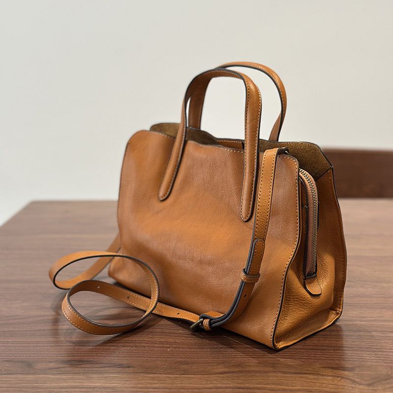 👜 Casual All-Match Tote Bag Made From Full-Grain Cowhide Leather