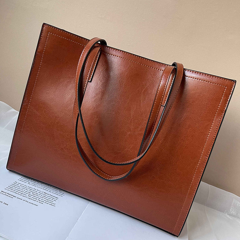 ✨ The Willow Cowhide Tote| Cowhide Leather Commuter Shoulder Bag 🤎