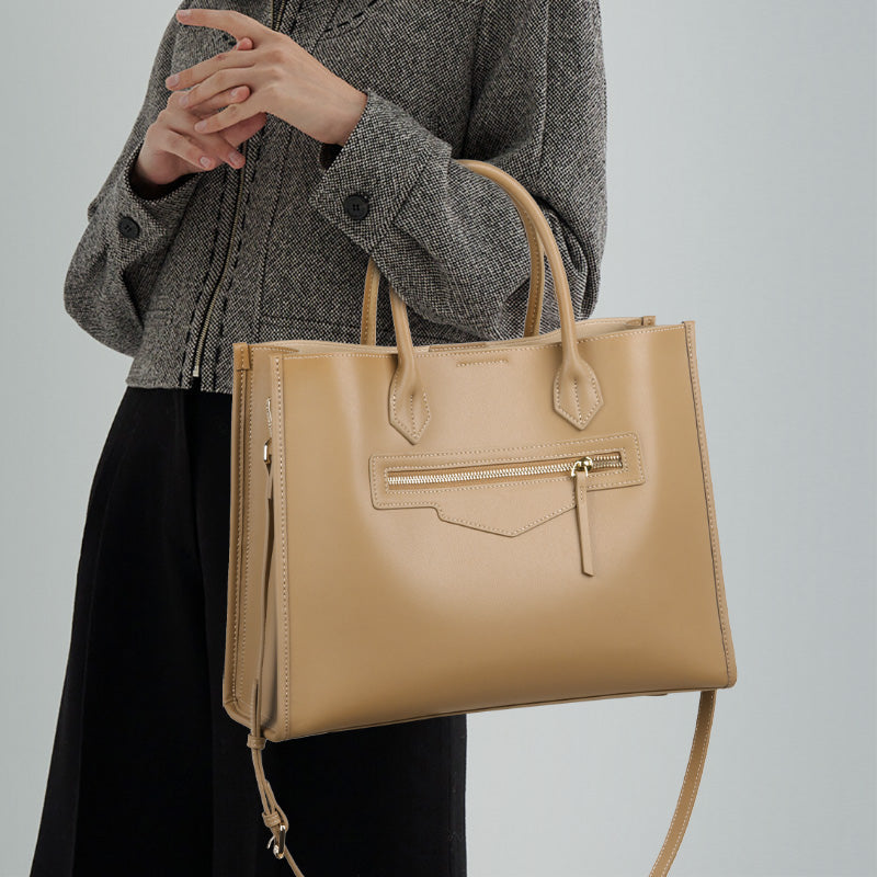 👜Genuine Leather Tote – Large Capacity Elegant Work & Everyday Bag for Women